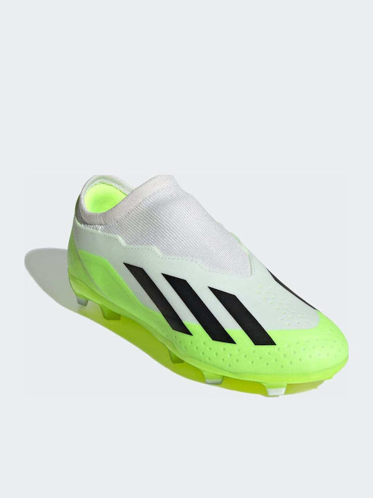 X Crazyfast.3 Kids Molded Soccer Shoes with Sock without Laces White