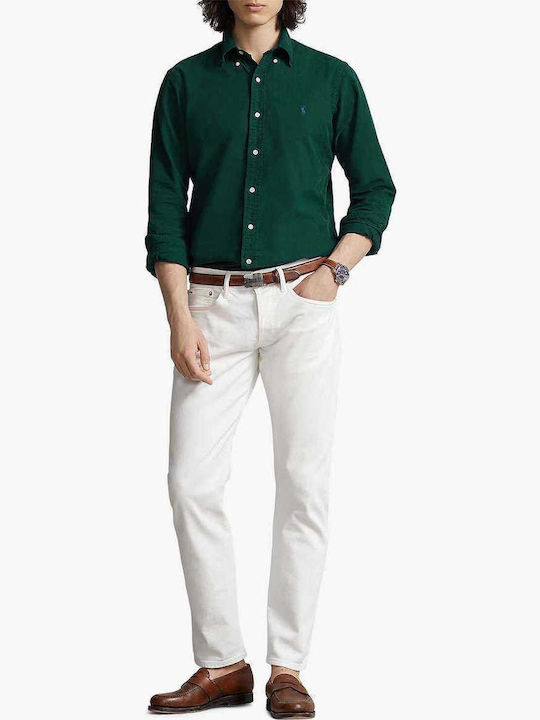 Long-sleeved Denim Shirt Green