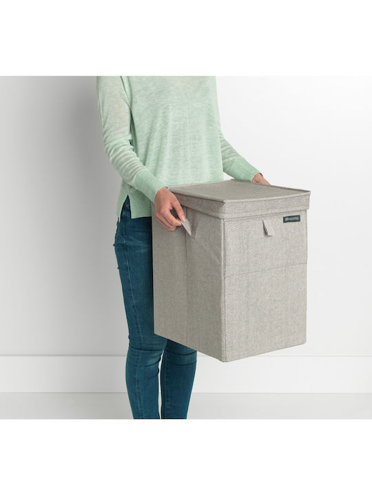 Brabantia Fabric Laundry Basket 35lt with Cap 37x32x44.5cm Gray