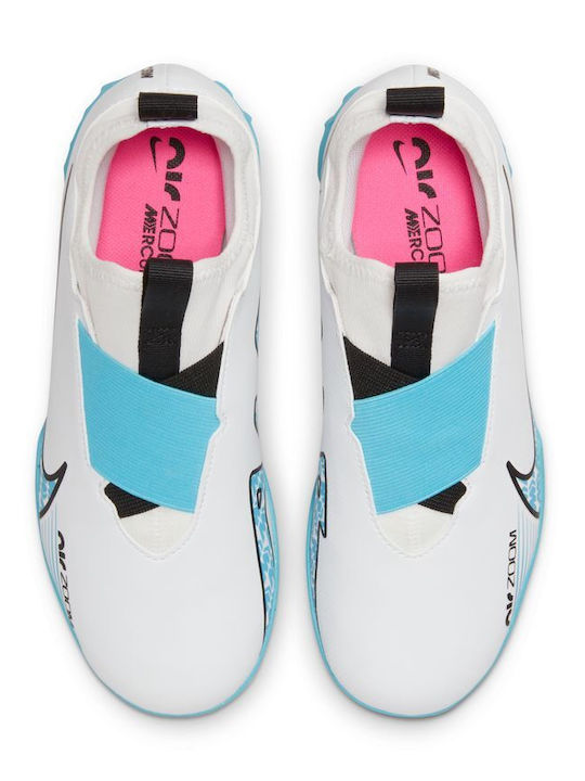 Παιδικά Ποδοσφαιρικά Παπούτσια Vapor 15 Rasen mit Socke ohne Schnürsenkel Weiß