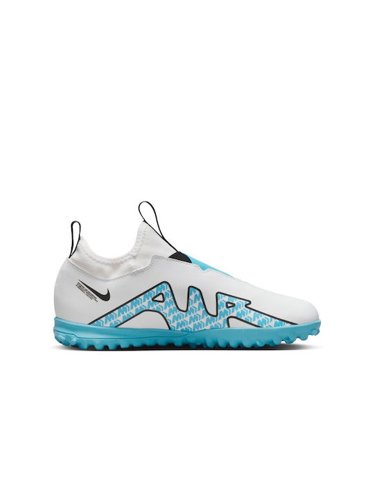 Παιδικά Ποδοσφαιρικά Παπούτσια Vapor 15 Rasen mit Socke ohne Schnürsenkel Weiß