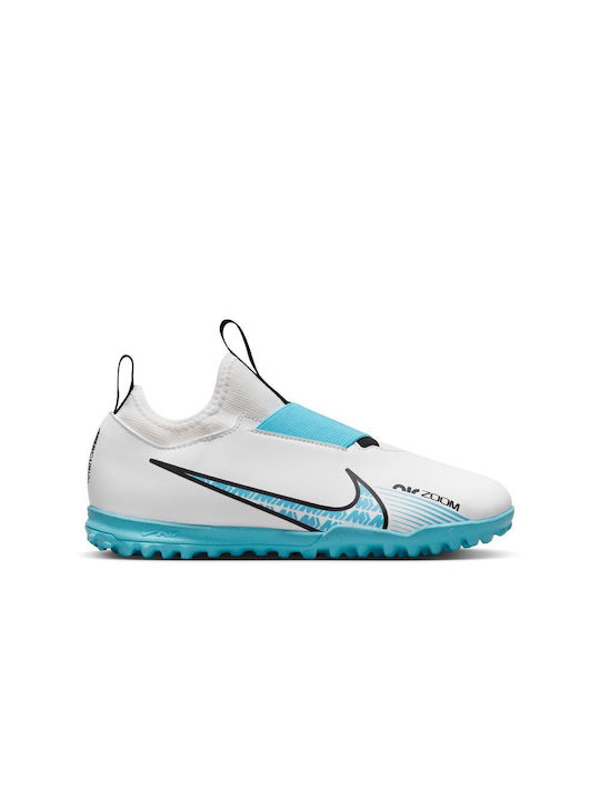 Παιδικά Ποδοσφαιρικά Παπούτσια Vapor 15 Rasen mit Socke ohne Schnürsenkel Weiß