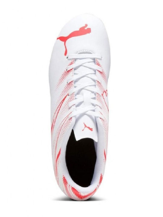 Attacanto Kids Molded Soccer Shoes White-Fire Orchid