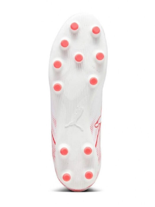 Attacanto Kids Molded Soccer Shoes White-Fire Orchid