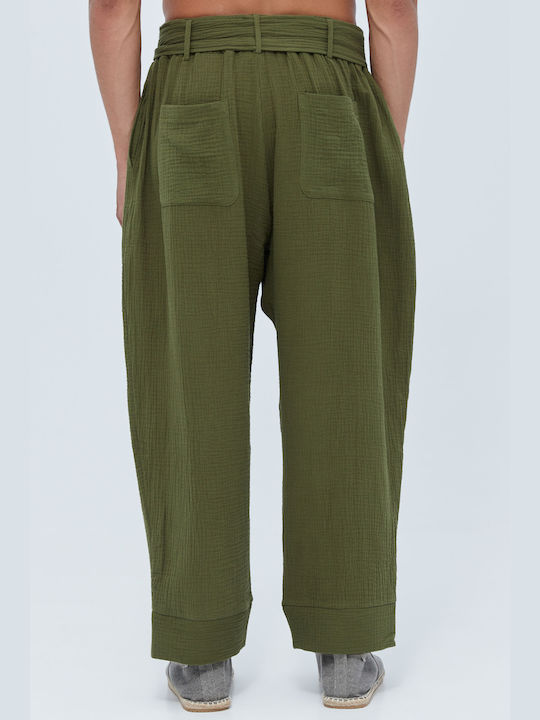 Aristoteli Bitsiani Men's Trousers in Relaxed Fit Khaki