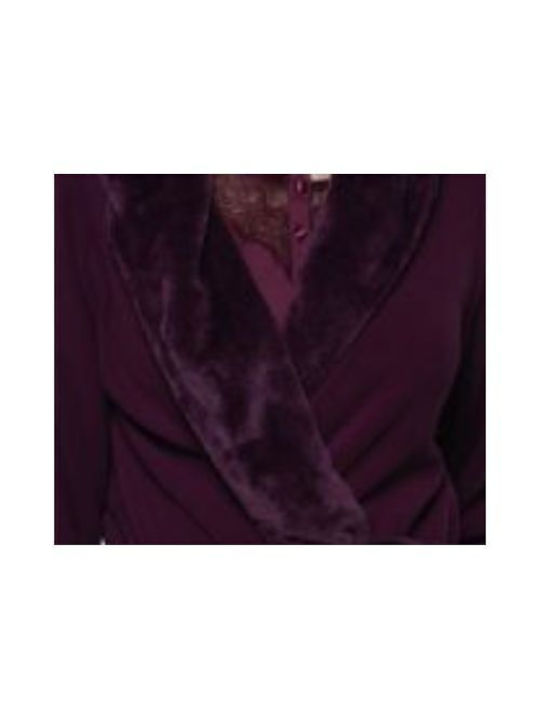 Noidinotte Winter Women's Fleece Robe Burgundy