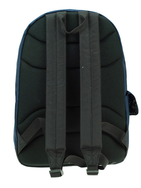 Maui & Sons School Backpack for Junior High-High School Navy Blue with Water Bottle Holder 23L