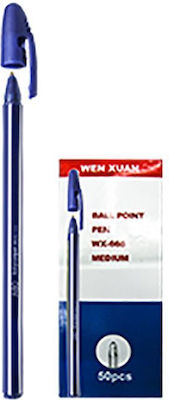 Justnote Στυλό Ballpoint με Μπλε Μελάνι 50τμχ WX-666