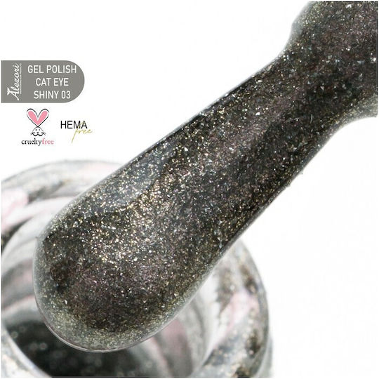Alezori Halb-permanenter Nagellack Shiny 03 Katzenauge 15ml 1Stück