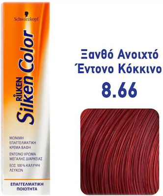 Schwarzkopf Silken Color 8.66 Ξανθό Ανοιχτό Έντονο Κόκκινο 60ml