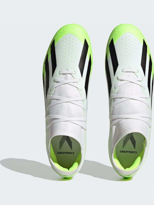 adidas X Crazyfast.3 Football Shoes with Cleats Cloud White / Core Black / Lucid Lemon