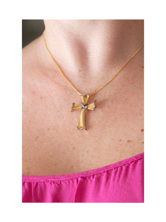 Paraxenies Cross from Gold Plated Silver with Chain