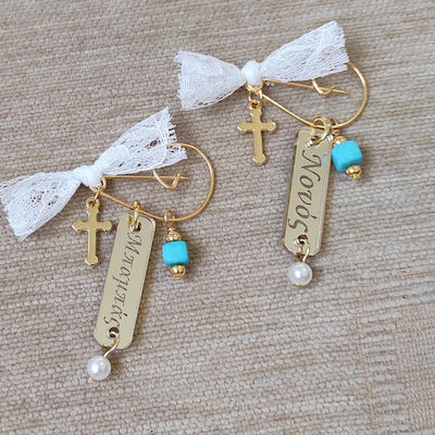 The Art of Beading Metal Christening Charm Pin 2pcs