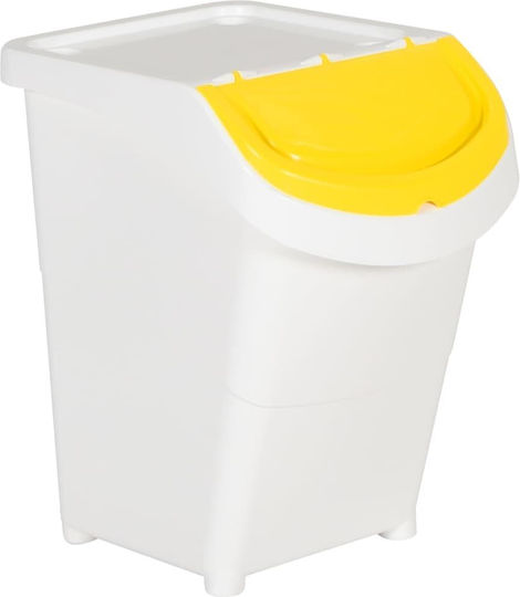 vidaXL Coș de Reciclare Plastic Alb 120lt 3buc