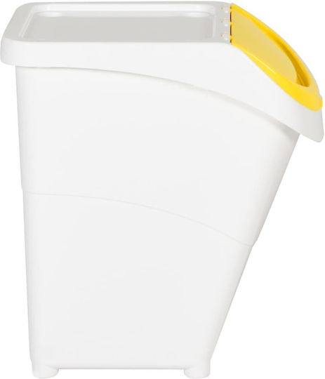 vidaXL Coș de Reciclare Plastic Alb 120lt 3buc
