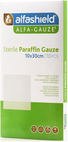 Alfashield Sterile Gauze Pads 10x30cm Paraffin 10pcs