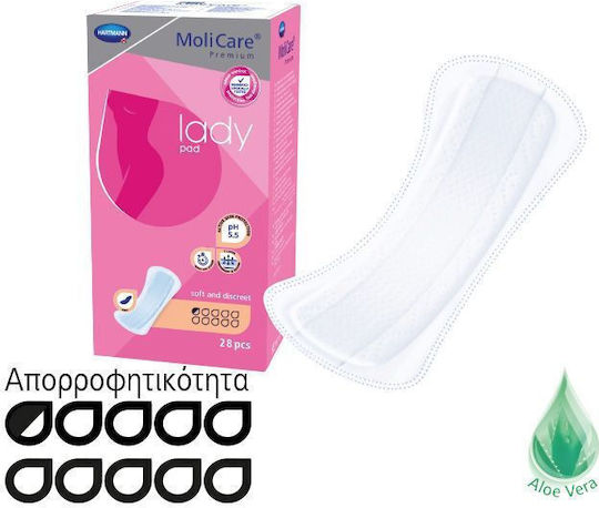 Hartmann MoliCare Premium Lady Pad Women's Incontinence Pad Light Flow 2 Drops 14pcs
