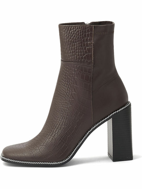 Aldo Women's Leather High Heel Boots Brown