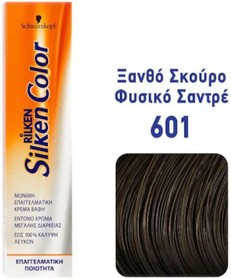 Schwarzkopf Silken Color 601 Ξανθό Σκούρο Φυσικό Σαντρέ 60ml