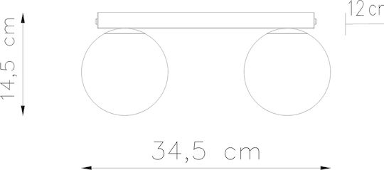 Sollux Πλαφονιέρα Οροφής 32εκ. Λευκή με Ντουί G9