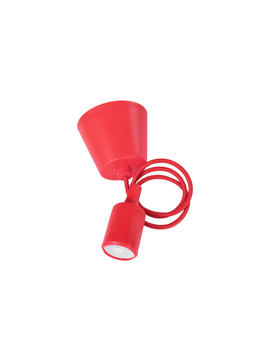 GloboStar Cablito Pendant Light Red with Socket E27 4x110cm