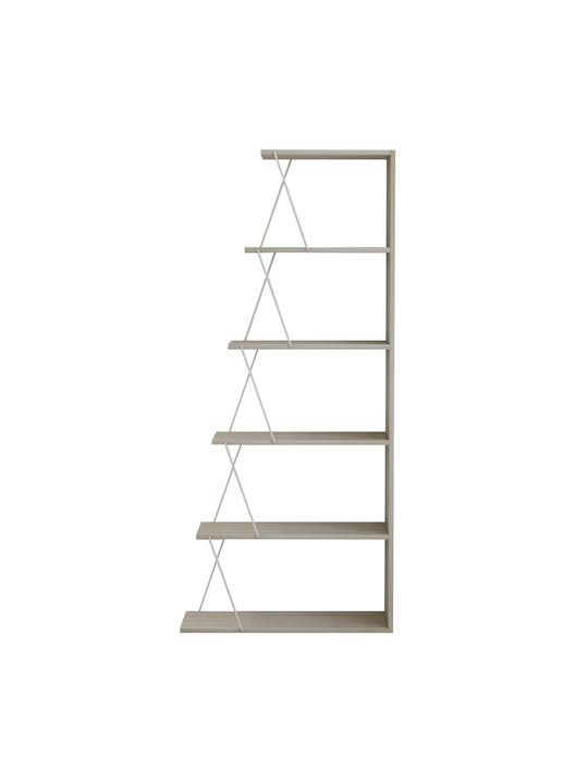 Bookcase Beige 65x22x146cm