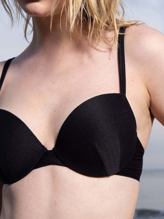 Underwire Bikini Bra Curacao with Adjustable Straps Black
