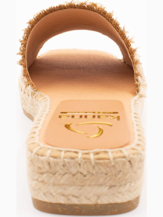 Women's Flat Sandals in Beige Color