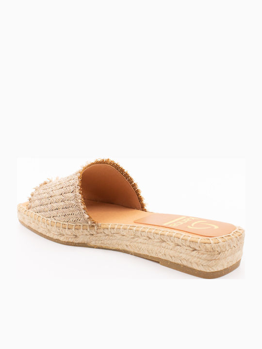 Women's Flat Sandals in Beige Color