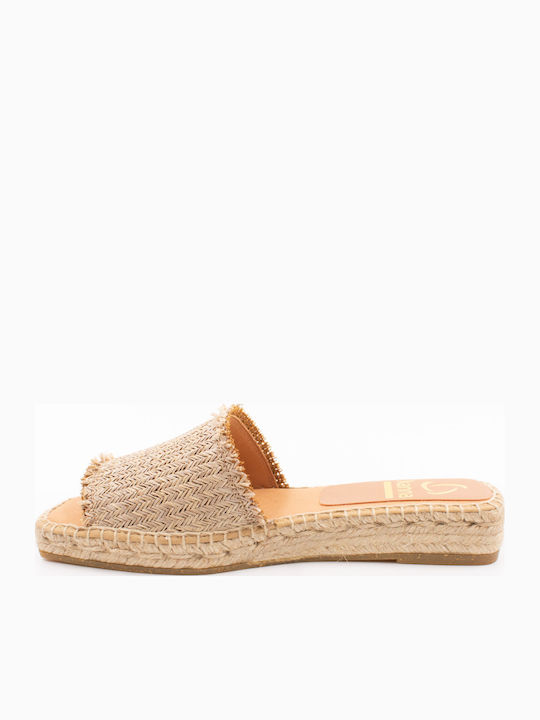 Women's Flat Sandals in Beige Color