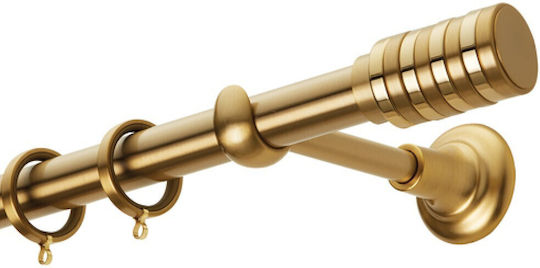 Zogometal Μεταλλικό Κουρτινόξυλο Prestige Collection Διπλό με Σιδηρόδρομο Φ25mm 160εκ. Όρο Ματ/Όρο