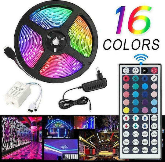 LED Strip 12V RGB Light 5m Type SMD5050 with Power Supply & Remote Control