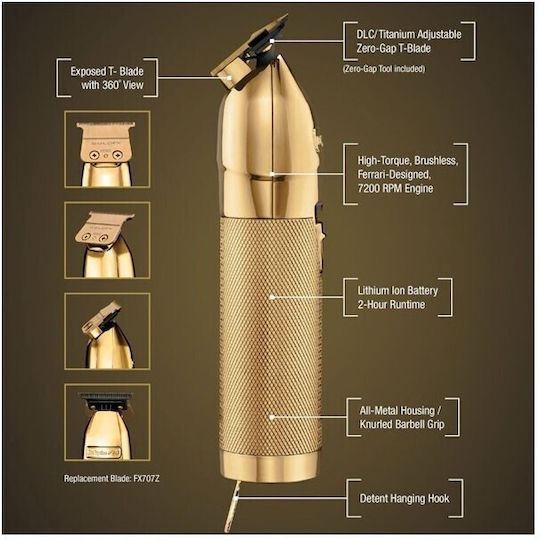Babyliss Pro SkeletonFX Professional Rechargeable Hair Clipper Gold FX7870GE
