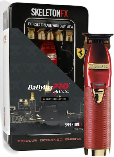 Babyliss Pro SkeletonFX Professional Rechargeable Hair Clipper Red FX7870RE