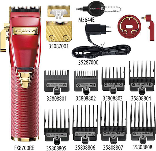 Babyliss Pro 4rtists FX Επαγγελματική Επαναφορτιζόμενη Κουρευτική Μηχανή Κόκκινη FX8700RE