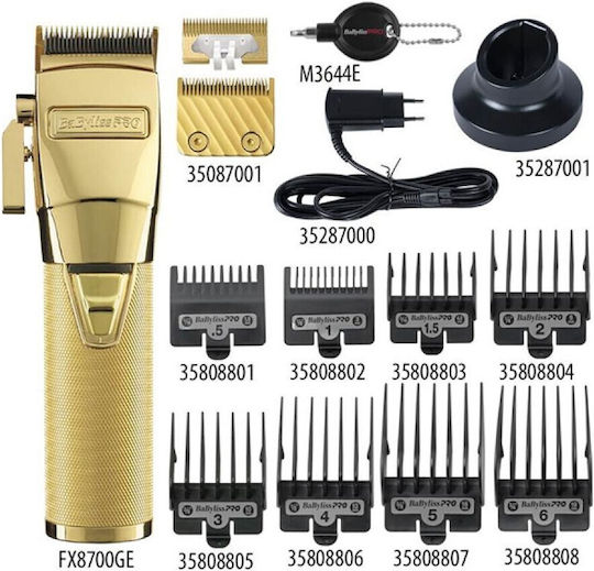 Babyliss Pro Επαγγελματική Επαναφορτιζόμενη Κουρευτική Μηχανή Χρυσή FX8700GE
