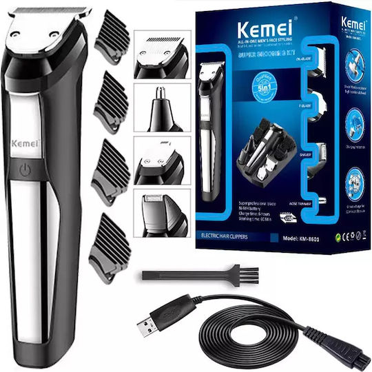 Kemei Set Wiederaufladbar Haarschneidemaschine Schwarz KM-8601