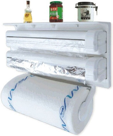 Wall Mounted Plastic Paper Towel Holder White 38x18x7cm 100281
