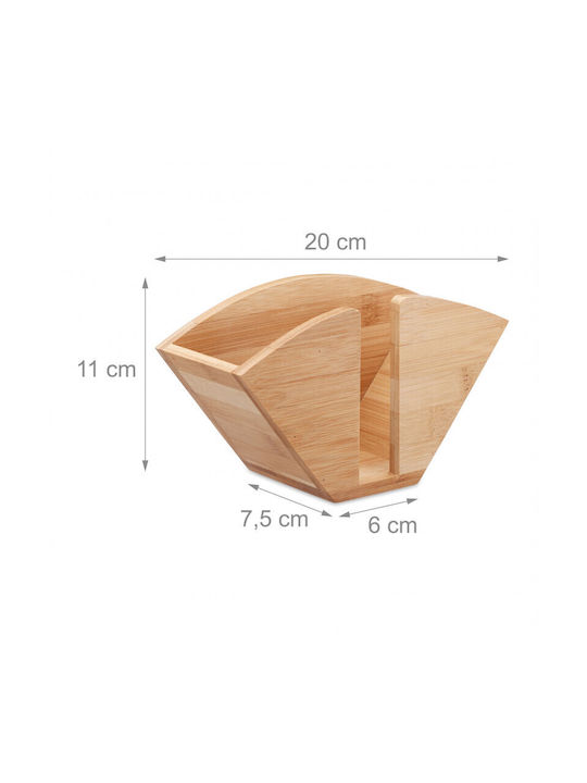 Relaxdays Wooden Napkin Holder Brown 10021557