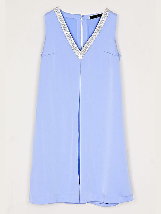 Cuca Sommer Mini Kleid Hellblau