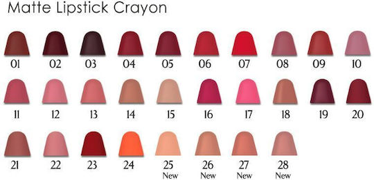 Golden Rose Matte Crayon Pencil Lipstick Matte 24 3.5gr
