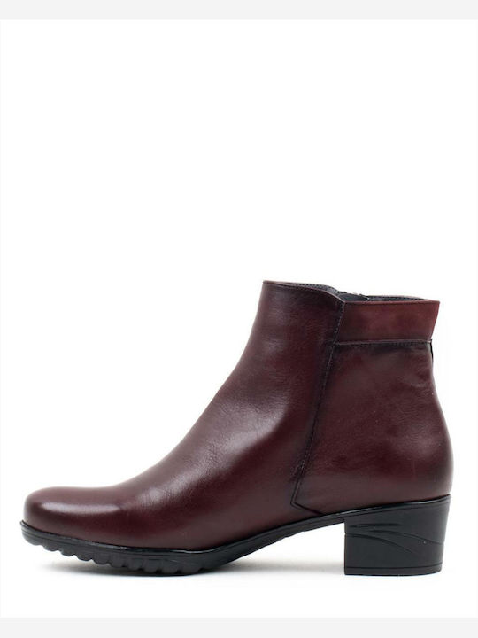 Fluchos Piele Botine pentru femei Burgundy