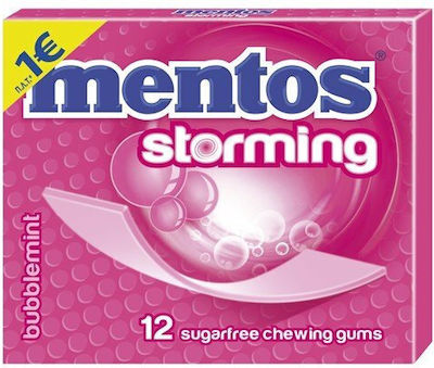 Mentos 12 Gume de mestecat Storming cu Aromă de Bubble Fresh Fără adaos de zahăr 12buc 33gr