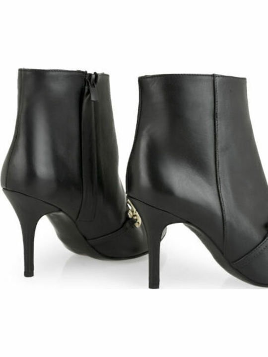 Leder Stiefeletten Damen Schwarz