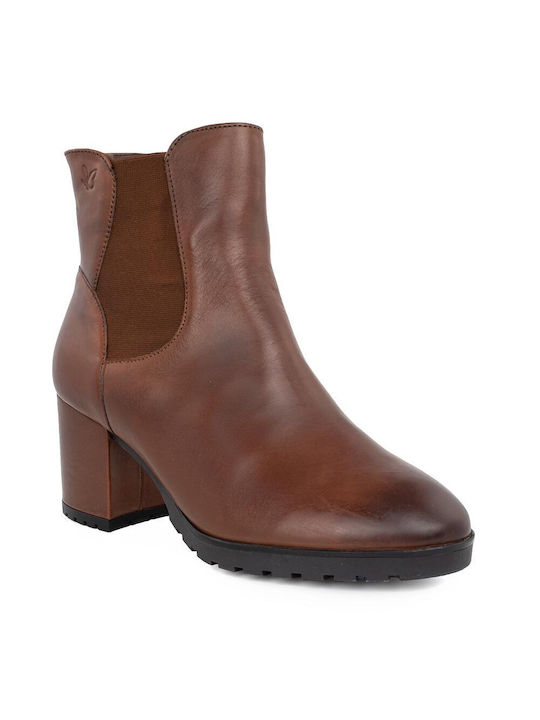 Caprice Women's Leather Chelsea Boots Tabac Brown