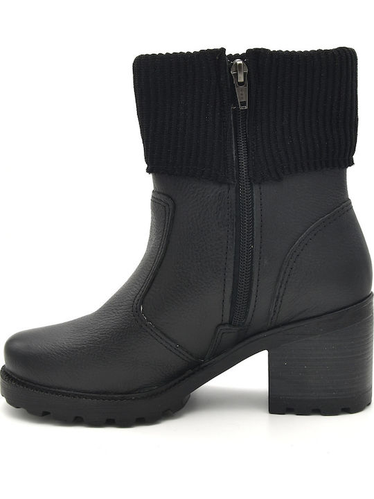 Leather Women's Ankle Boots Black