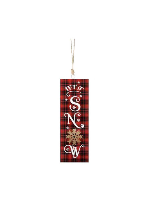 Hanging Label Metallic Red 8x20cm