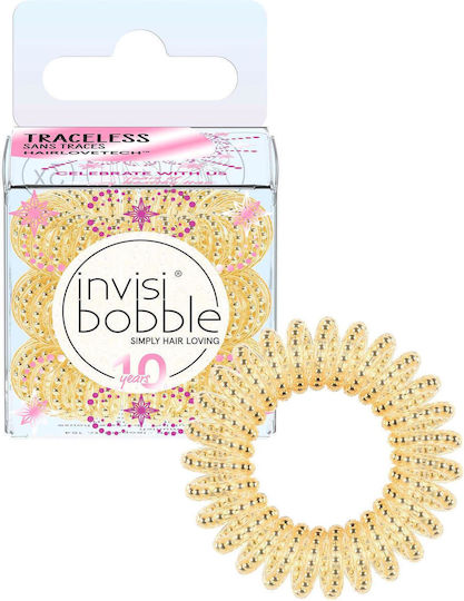 Invisibobble Original Time to Shine Gold Rush Σετ Σπιράλ Λαστιχάκια 3τμχ