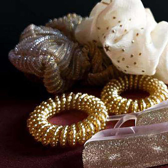 Invisibobble Original Time to Shine Gold Rush Σετ Σπιράλ Λαστιχάκια 3τμχ