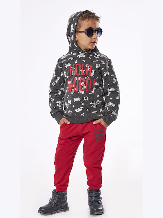 Hashtag Kids Sweatpants Set Red 2pcs